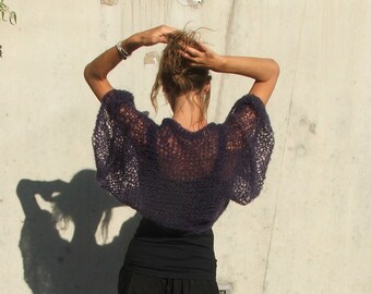 indigo kimono sleeved kid mohair shrug Ltd edition in this shade