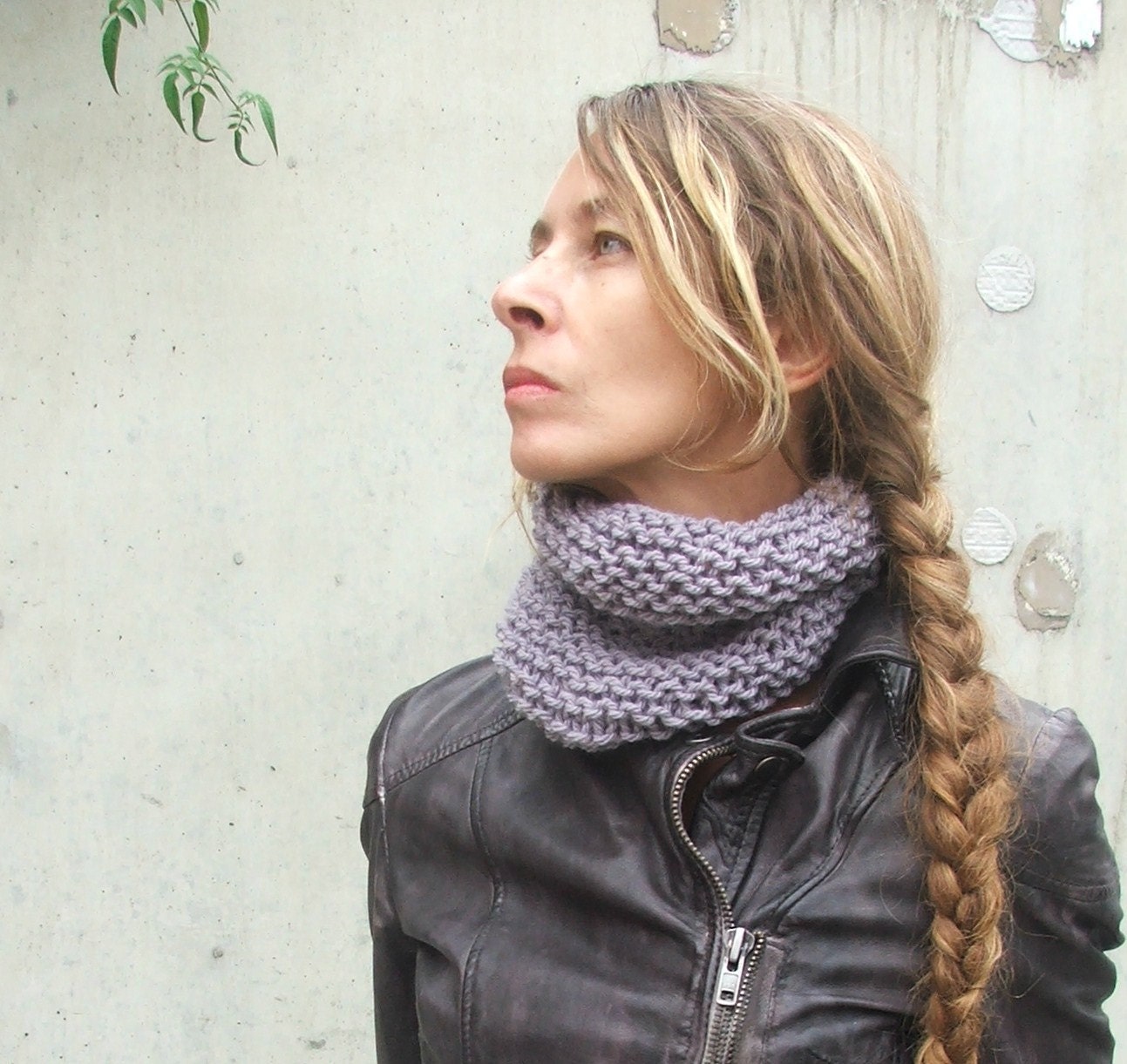 Lilac ClickIT Collar with a brown leather strap READY to SHIP