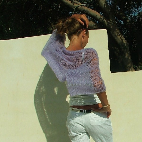 lilac kimono sleeved kid mohair shrug LTD Edition in this shade