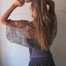 Black shrug with Gold and Silver, firefly loose weave evening shrug