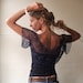Purple blue  loose weave evening  short sleeved shrug
