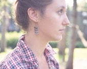 Gypsy Hipster Leather Chevron Earrings