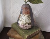 Papier Mache Pear Upcycled in Brown, Plum and Cream photo prop home decor