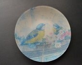 Boat Bower Bluebirds Decoupage Plate - bluebird tiny boat starmap