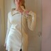 SALE cream organic wool sweater zipper dress- small medium