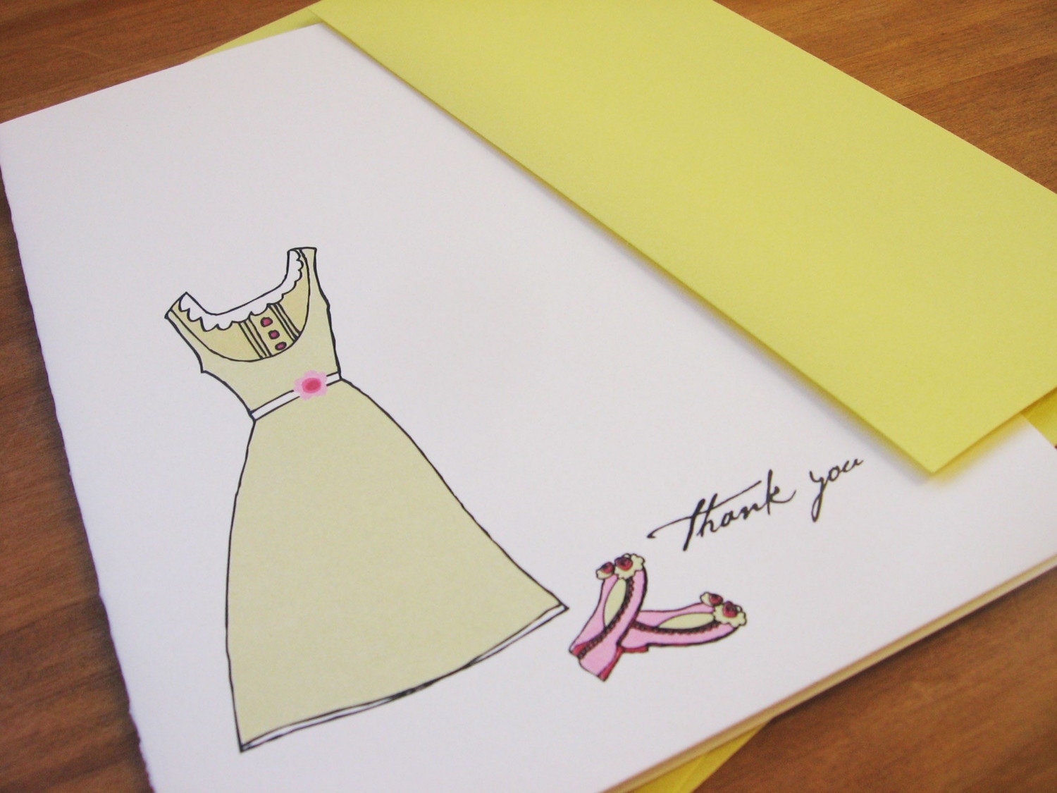 Dress and Shoes Thank You and Hello Notecard and Sticker Gift Set