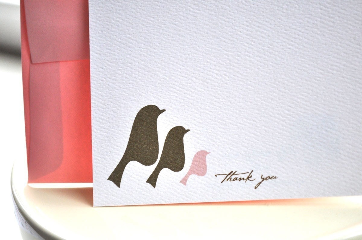Reserve Listing for Alison Family of Birds Thank You Card and Sticker Set