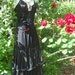 Black beaded dress silk rose sash flapper   medium  by vintage opulence on Etsy