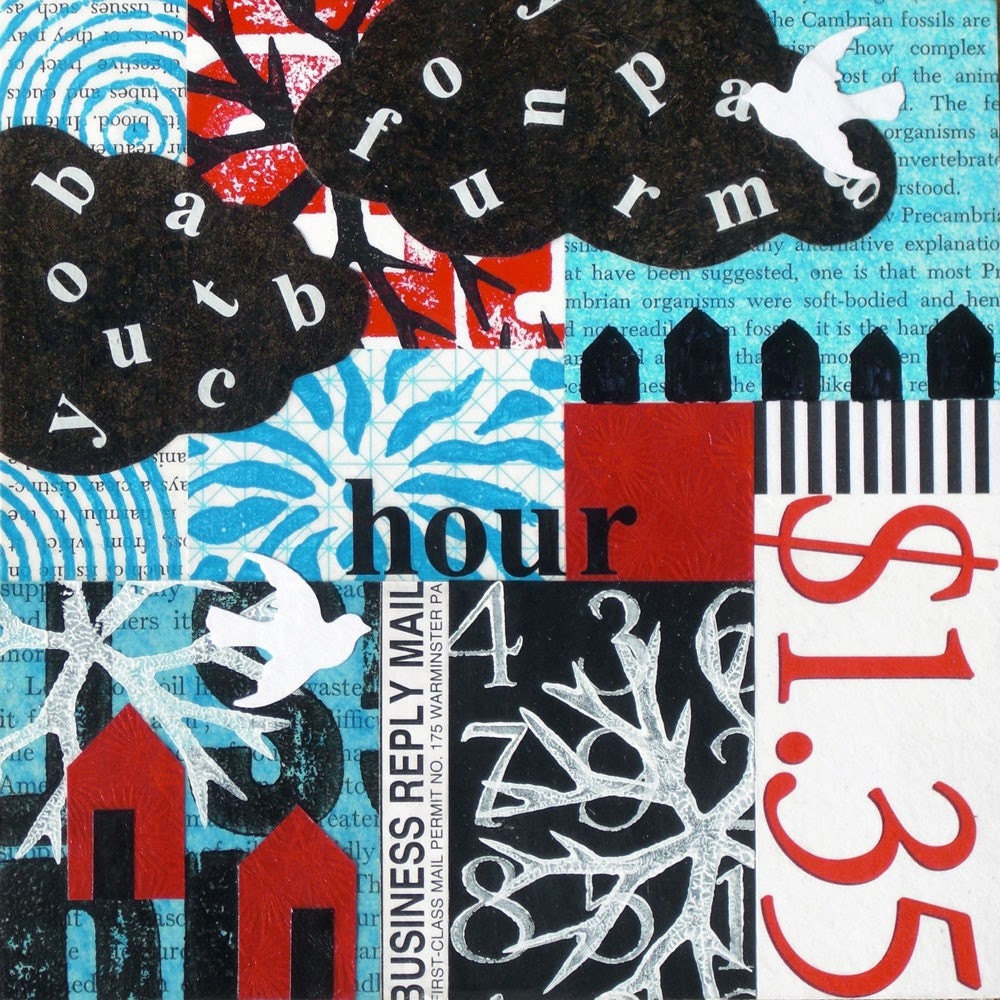 Original Mixed-Media Collage - Hourly Wage