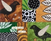 Original Mixed Media Abstract Fiber Art Quilt Collage - Until the Moon Came Out