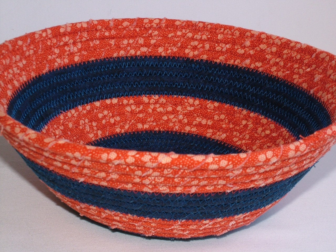 BLUEBERRY BLUE AND ORANGE CRUSH Fabric Basket