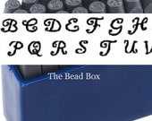 Script UPPERCASE steel letter stamps - comparable to Ballroom Boogie -  - 1/8 inch (3-5mm)
