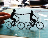 Couple on Bikes - Bicycle Silhouette As Seen in the WALL STREET JOURNAL