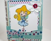 Handmade greeting card fairy image and glitter paper
