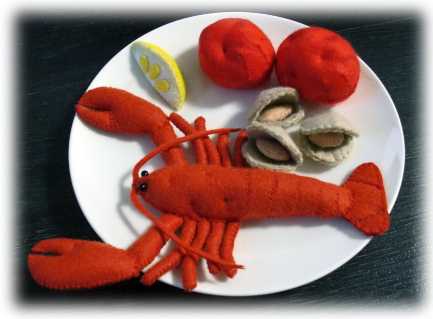 Felt Patterns - Lobster Set - PDF Patterns and Instructions via Email