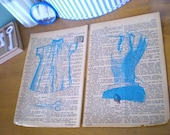 Dictionary Diptych (two gocco prints on vintage book pages)