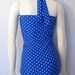 Sale ... The Bella Blue and White Polka dot one piece Maillot Swimsuit