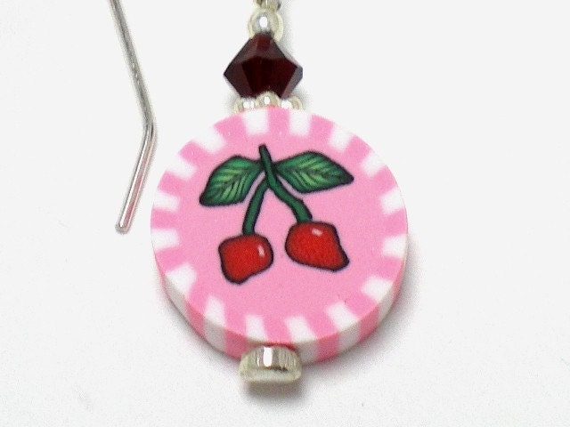 ON SALE Cherry Berry Polymer Clay Earrings