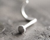 20g Silver nose screw - Rustic Disc Flat nose ring in 20 gauge sterling silver