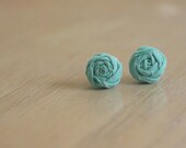 made to order - rosette earrings, sky blue.