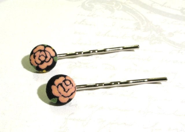 Pinky Rose Bobby Pins