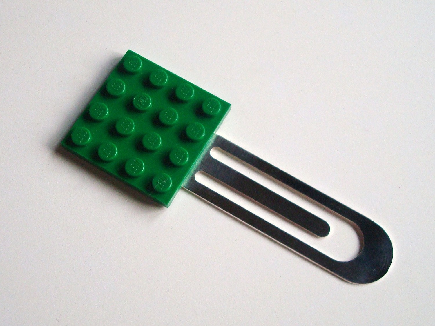 Brick Bookmark GREEN made with Lego (r) plate
