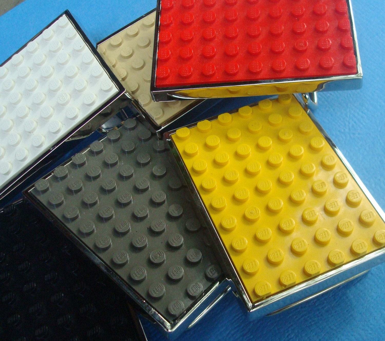 Belt Buckle inlaid with altered Lego (r) plate