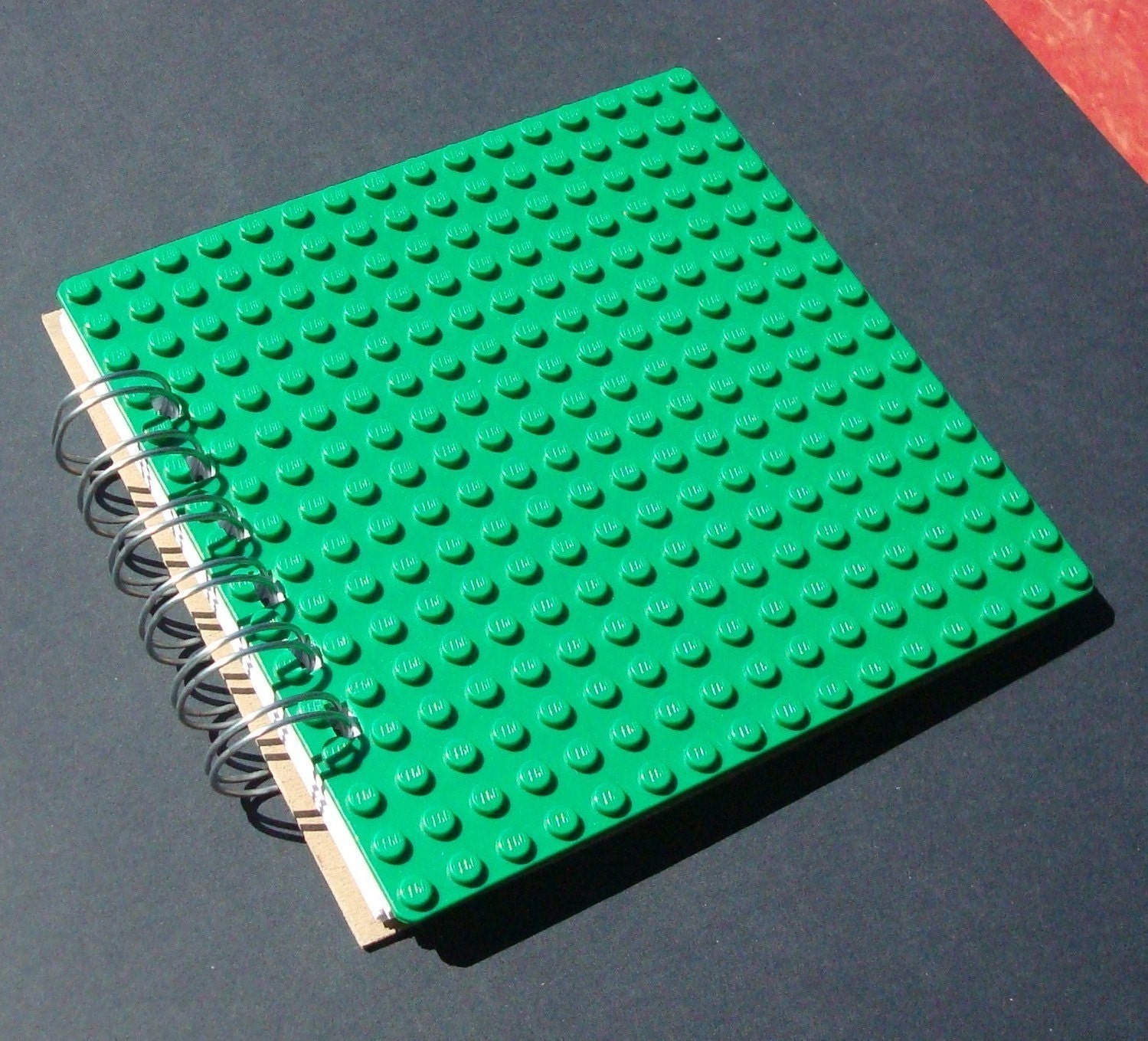 Journal spiral bound notebook made with GREEN Lego (r) plate