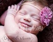 Lace Rosette Clip or Band in 21 Colors by Chic Baby Rose in 2 Sizes