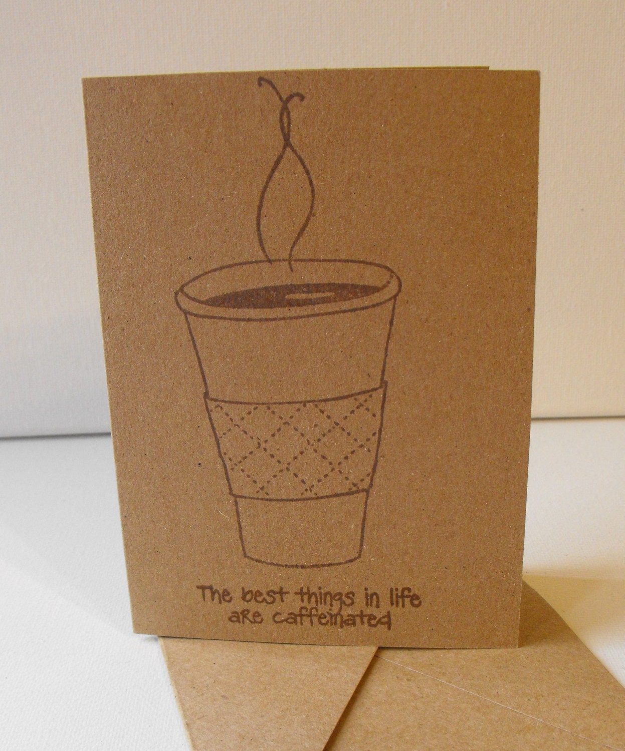 Coffee Lovers Stationery  Set of 6 Hand crafted Blank inside Friendship Cards Starbucks Inspired