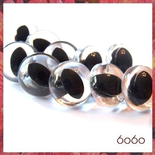 24 mm CLEAR CAT amigurumi / plastic / craft / animal safety eyes - 3 PAIRS