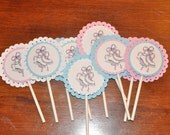 Ice Skating Cupcake Toppers. Cupcake Picks. Ice Skate. Pink. Blue. Birthday. Set of 12