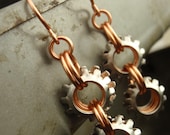 On The Edge Steampunk Chainmaille Earrings in Stainless Steel and Non Tarnish Copper