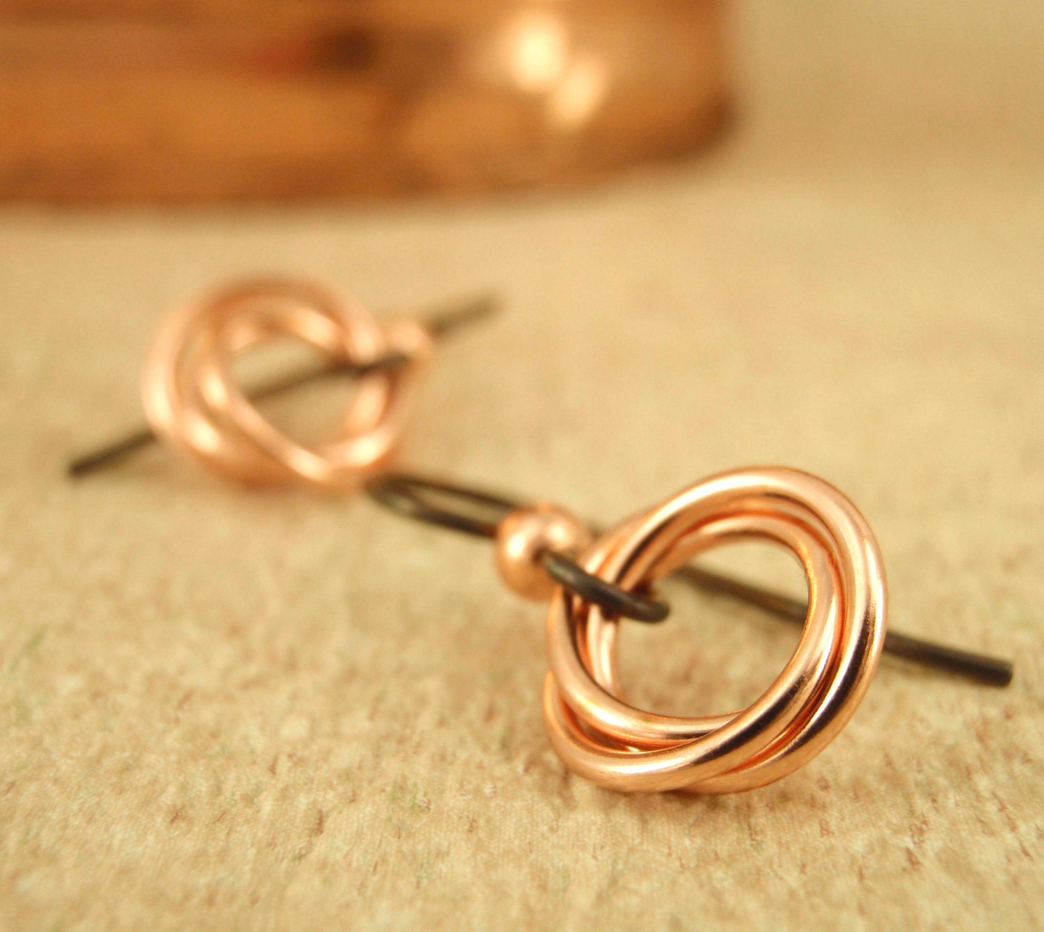 Hypoallergenic Niobium Earrings - Little Cuties with Copper