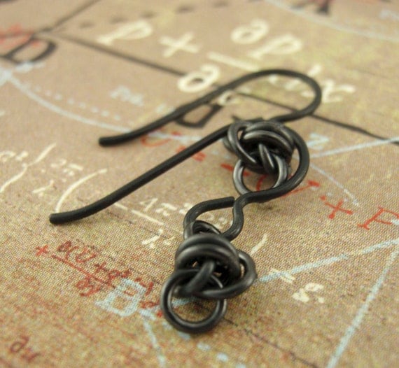 Hypoallergenic Niobium Earrings - Little Twists in Black