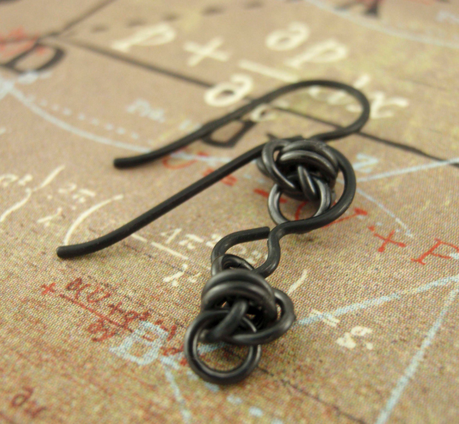 Hypoallergenic Niobium Earrings - Little Twists in Black