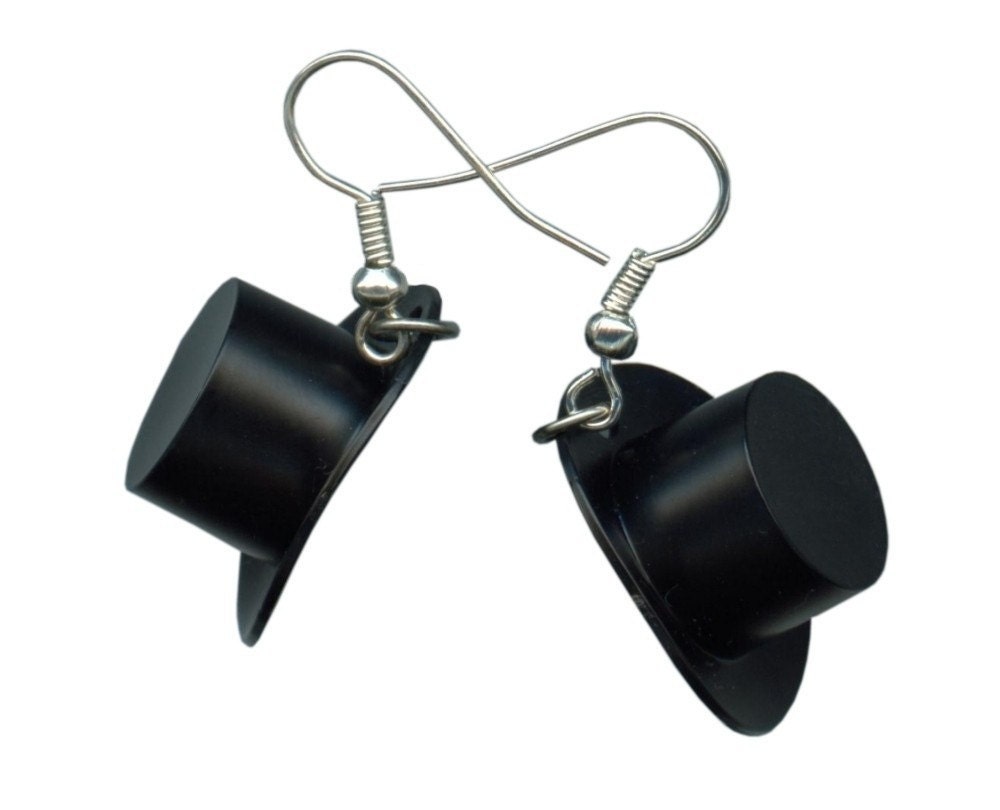 Top hat charm earrings