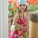 Crocheted Beanie "The Madison Rose" Robin's Egg Blue, Pastel Pink, White, Flower Open Weave Custom Colors
