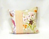Pink and Tan Boho Patchwork Pillow