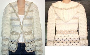 Crochet Pattern for Hooded Cardigan Jacket pdf