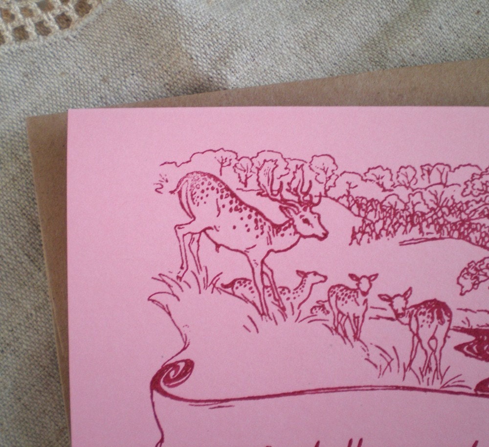 Gocco Deer Card. Why hello, my deer.