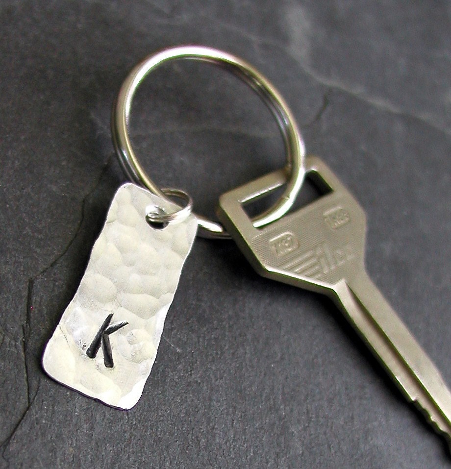 Personalized Aluminum Keychain - Hand Hammered