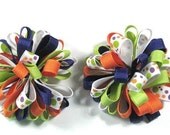 Set of 2 Loopy Puff Hair Clips Halloween Hair Bows