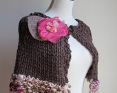 Brown knit capelet Urban Gypsy