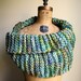 Big Chunky Knit cowl Green. Teal. Yellow. Turquoise.