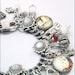 Alice in Wonderland Charm Bracelet, Silver Charm Bracelet, Alice in Wonderland Jewelry