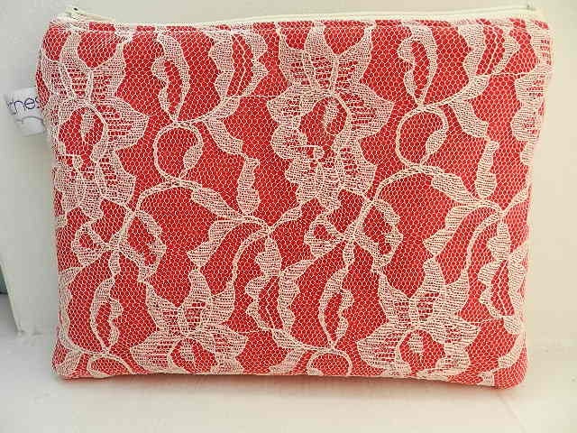 Bridesmaids Gifts: Set of 8 Choose Your Own Lace Color Combination Cosmetic/Carry All/Cellphone Zipper Pouch Free Shipping