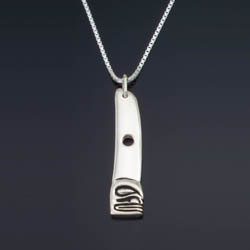 Orca Fin Necklace, small, sterling silver