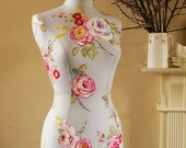 Pretty Vintage Floral Print Mannequin Dressform Bust - Amelia