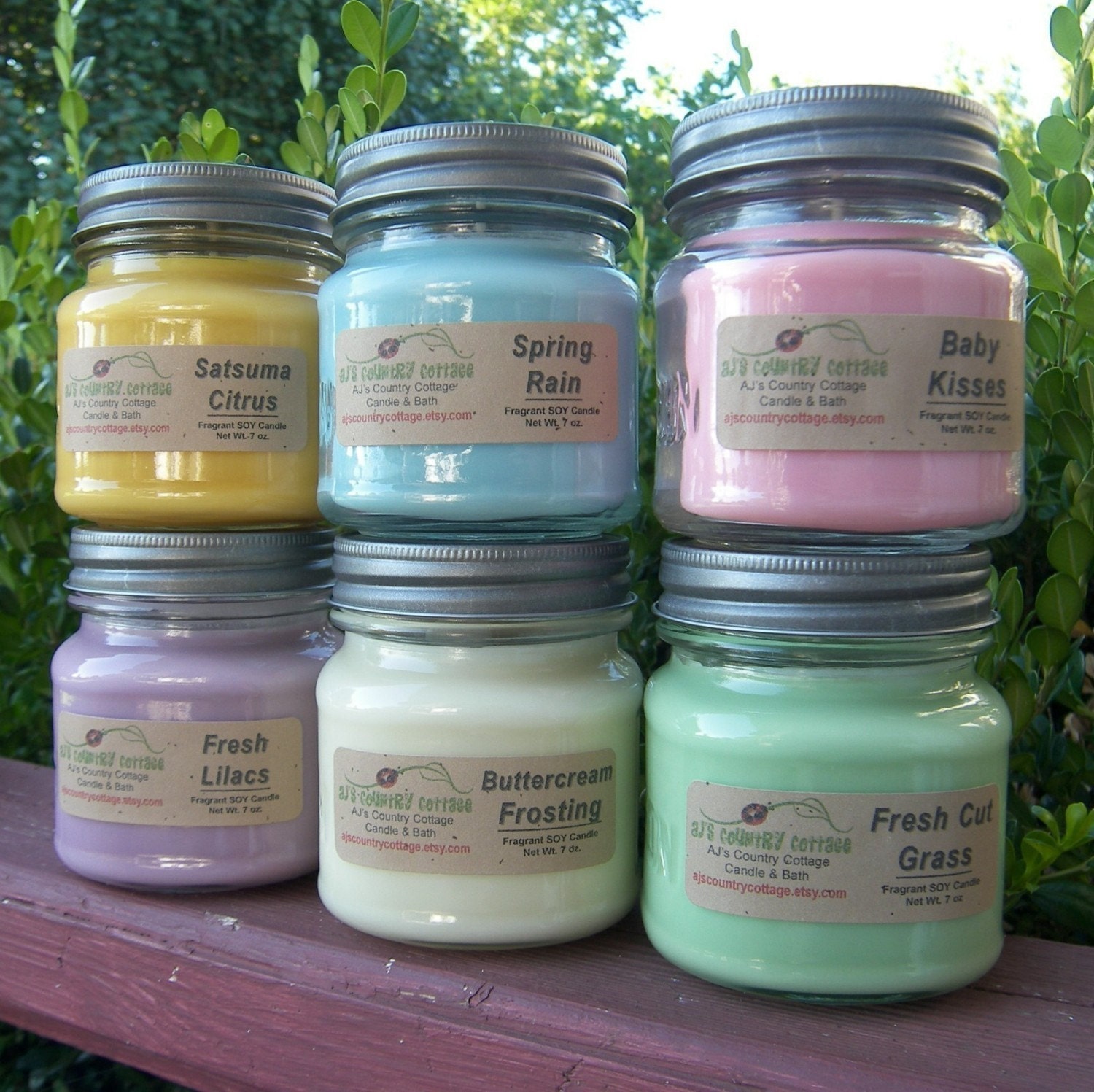 6 SOY CANDLES - Highly Scented - Vanilla, Cinnamon, Fresh, Clean, Floral, Fruit, Spice, Herbal